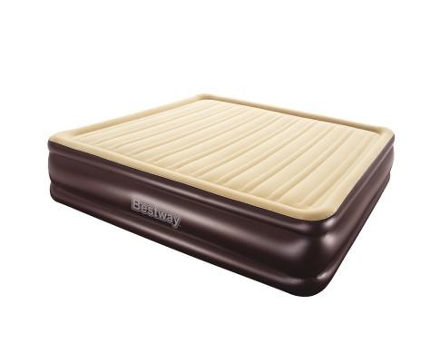 Bestway Journeyman Inflatable Air Bed Mattress with built in Auto Pump | Queen | Chocolate
