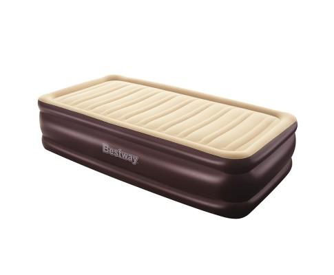 Bestway Journeyman Inflatable Air Bed Mattress with built in Auto Pump | Single | Chocolate