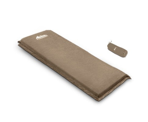 Weisshorn 10cm Self Inflating Mattress Inflatable Air Bed Mattress | Single | Fawn