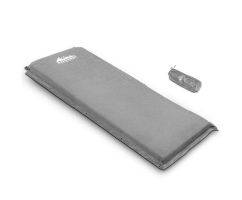 Weisshorn 10cm Self Inflating Mattress Inflatable Air Bed Mattress | Single | Stone