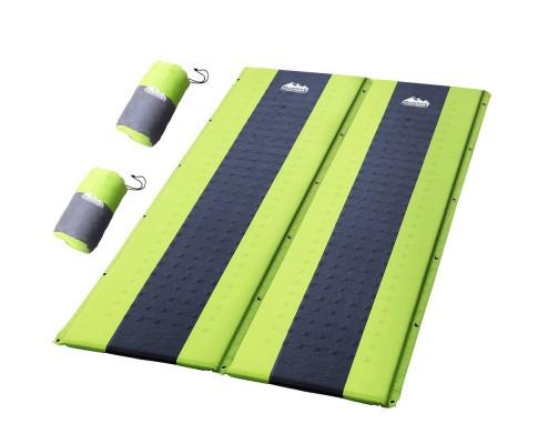 Weisshorn Self Inflating Mattress Camping or Hiking Sleeping Mat Air Bed | Double | Green/Grey